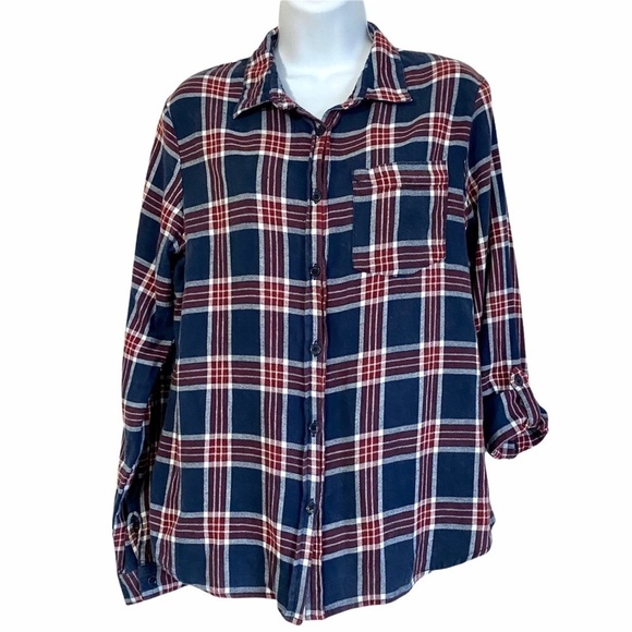 Daytrip Tops - Daytrip Plaid Button Up Cotton Shirt Medium Western Country Farm Grunge Classic